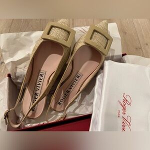 [size 37] Roger Vivier Gommette Piping Slingback ballet flats